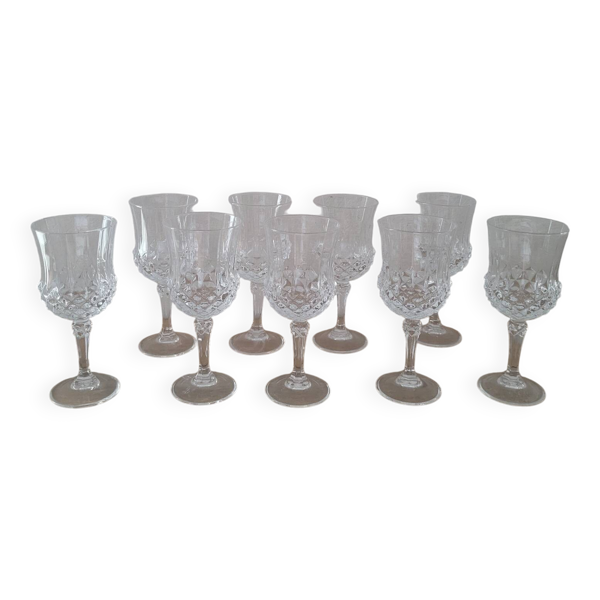 Lot de 9 verres à liqueur vintage – style baroque chic – années 1970