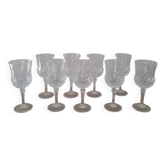 Lot de 9 verres à liqueur vintage – style baroque chic – années 1970