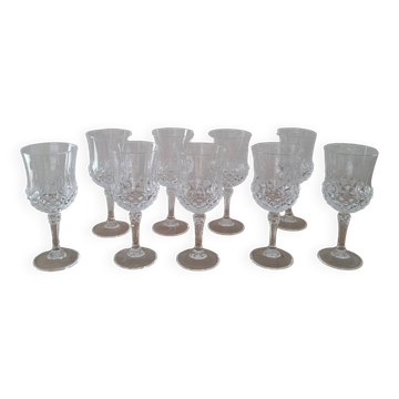 Lot de 9 verres à liqueur vintage – style baroque chic – années 1970