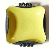 Vide poche en céramique noir et jaune, années 60
