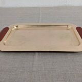 PM Italy brass and bakelite trays and bowl, 1960s-70s