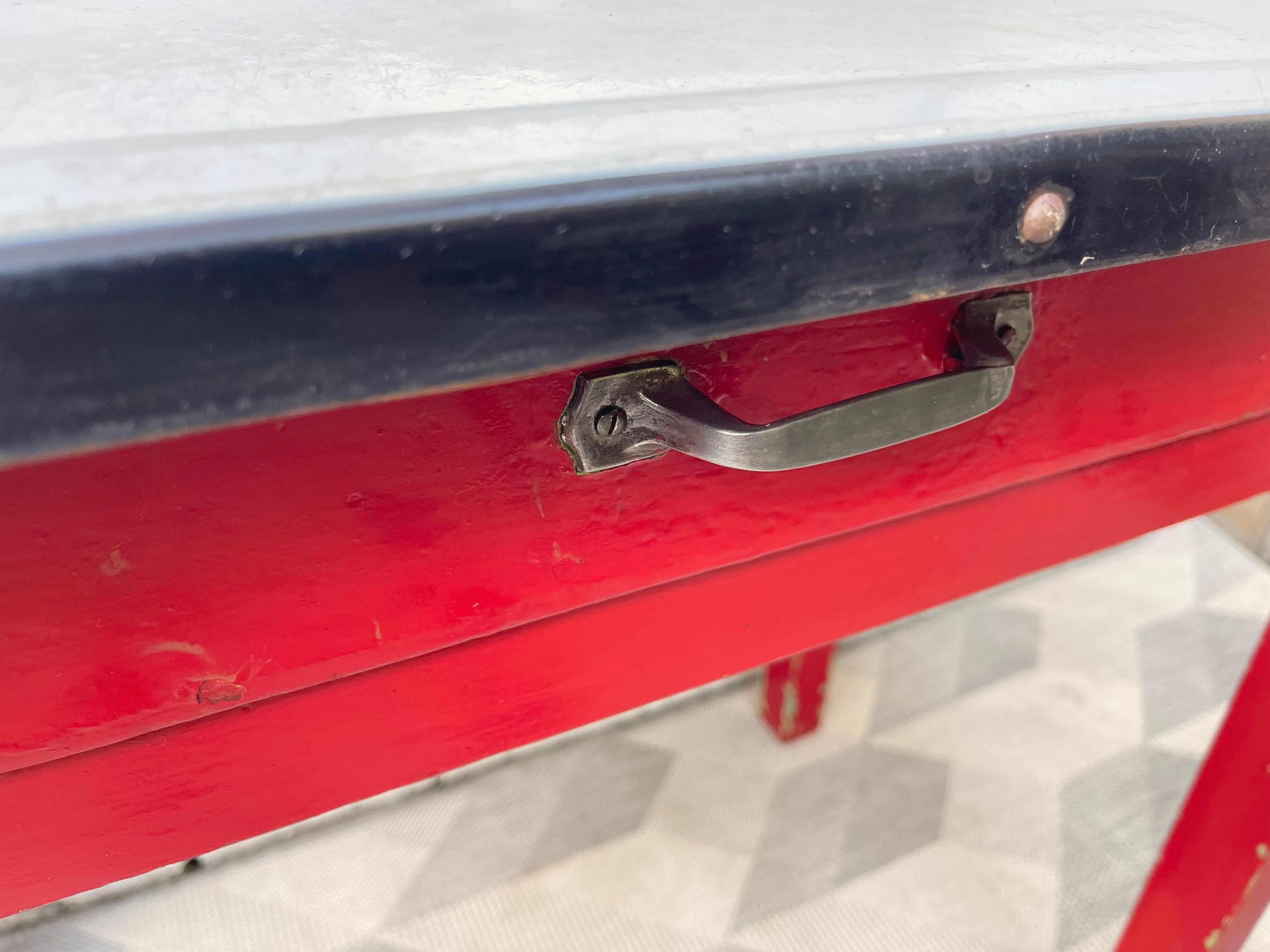 Vintage Kitchen Table with Enamel Top
