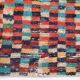 5x6 Multicolor Checkered Pattern Turkish Vintage Rug, 151x172Cm