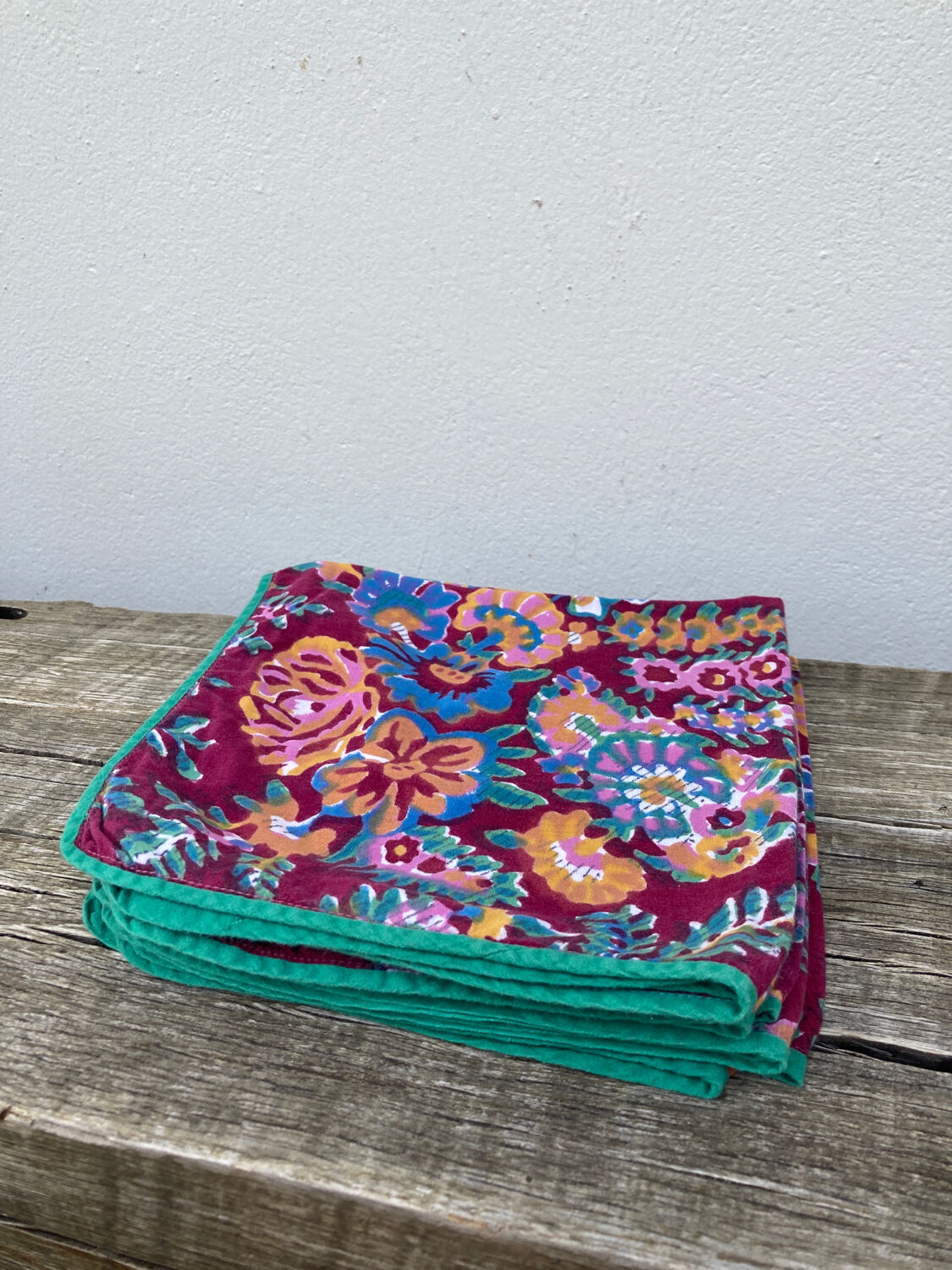 6 vintage Indian Simrane napkins