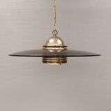 Original Belid T 391 pendant light in gold-coloured metal and smoked glass