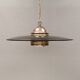 Original Belid T 391 pendant light in gold-coloured metal and smoked glass