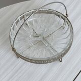 Plat en verre et métal argenté