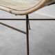 Vintage lounge armchair in rattan and metal, 1960s modernist design
