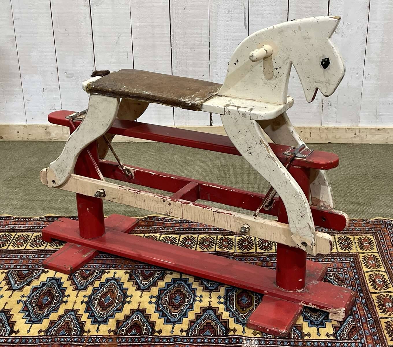 1950s wooden English rocking horse
