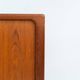 Svend Dyrlund teak sideboard with tambour doors (Denmark, 1960s).