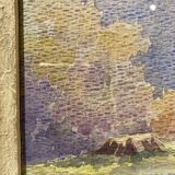 Old painting, landscape in nature, signed Andrée Bouchard (1903-2002)