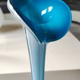 Vase Murano Calla. Forme.florale de Fleur d'Arum. Tons bleus. Haut 41 cm
