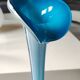 Vase Murano Calla. Forme.florale de Fleur d'Arum. Tons bleus. Haut 41 cm