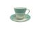 Cup and saucer, mid-century modern, porcelain, Poland, 1970s