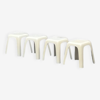 Set of Four Stools 'Small' by Castiglioni Gaviraghi Lanza for Valenti & C. Milano, 1980s