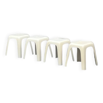 Set of Four Stools 'Small' by Castiglioni Gaviraghi Lanza for Valenti & C. Milano, 1980s