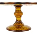Vintage orange amber cake dish present dish pressed glass 27cm