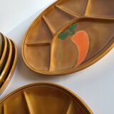 6 assiettes compartimentées vintage