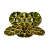 Set of 6 oyster plates in Gien earthenware