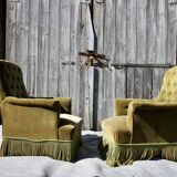 Pair of velvet armchairs