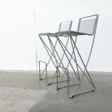 Postmodern German Kreuzschwinger bar stool by Till Behrens for Meyer Stahlmöbel, 1980s.