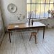 Table de ferme chêne pieds fuseaux 1950