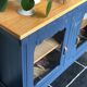 Meuble vitrine Art Déco bleu grisé