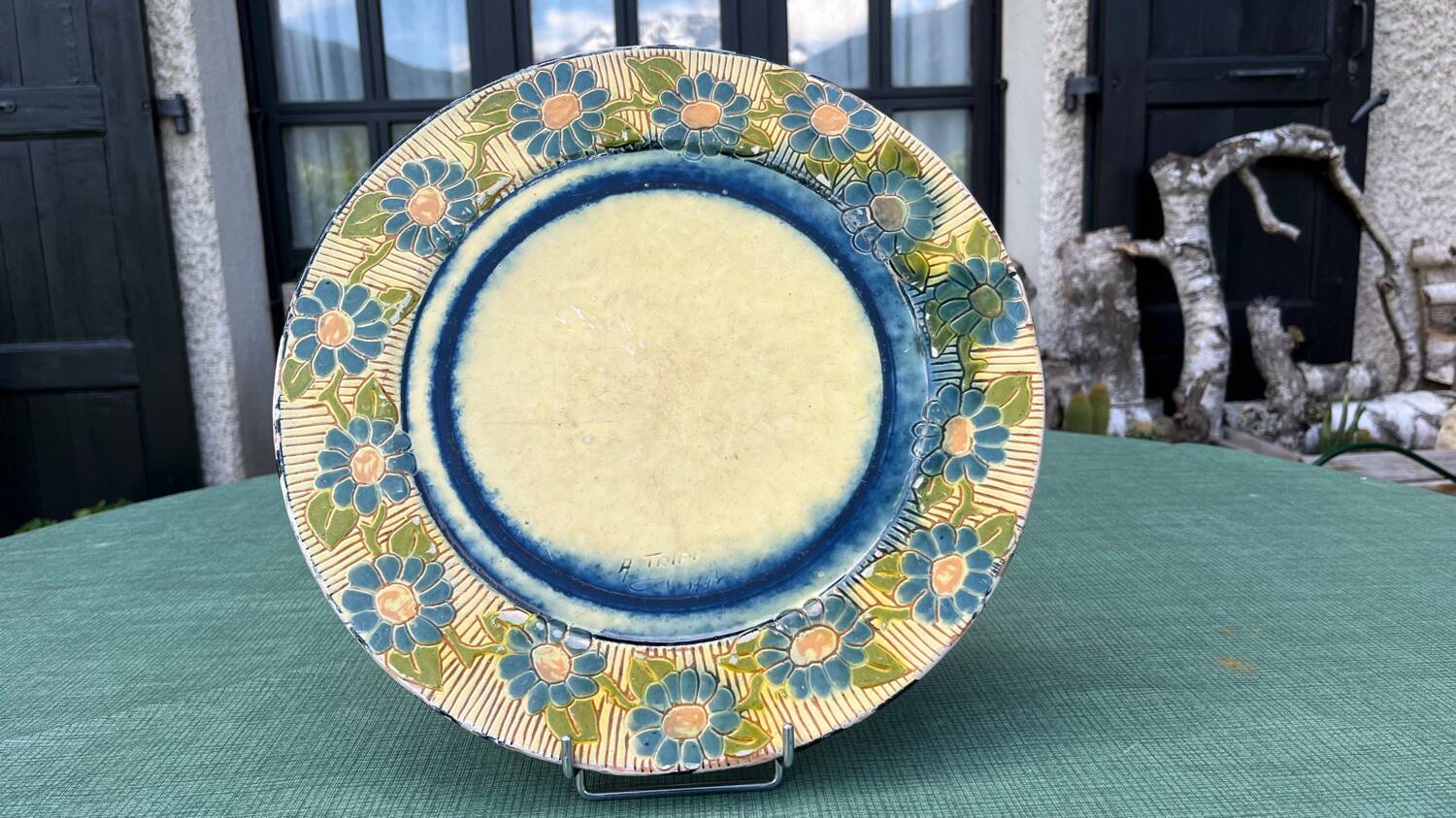 Assiette  poterie  vernissée A.Tripp 1943