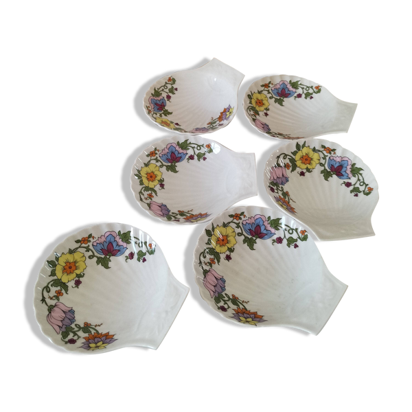 Service Apilco – 6 coupelles coquille florales - Coffret d'origine