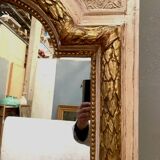 Louis XV style mirror in wood and gilded and patinated stucco 19th century