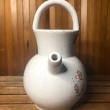 Old pitcher poet laval vintage painted art ceramic #a424