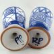 Duo mazagran/blue calice Robert Picault ceramic Vallauris