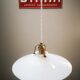 Old suspension lampshade opaline white Art Deco 1930 Ø 26 cm