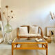 Coffee table 1960s/70s - smoked glass / bamboo / rattan / wicker