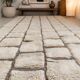 Beni Mrirt Berber Rug Handmade 150x250cm・Textured Paving Pattern・Cream Wool