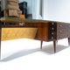 1960's Mid-Century Modern Italian Wooden Dressing Table with Lighting Mirror
