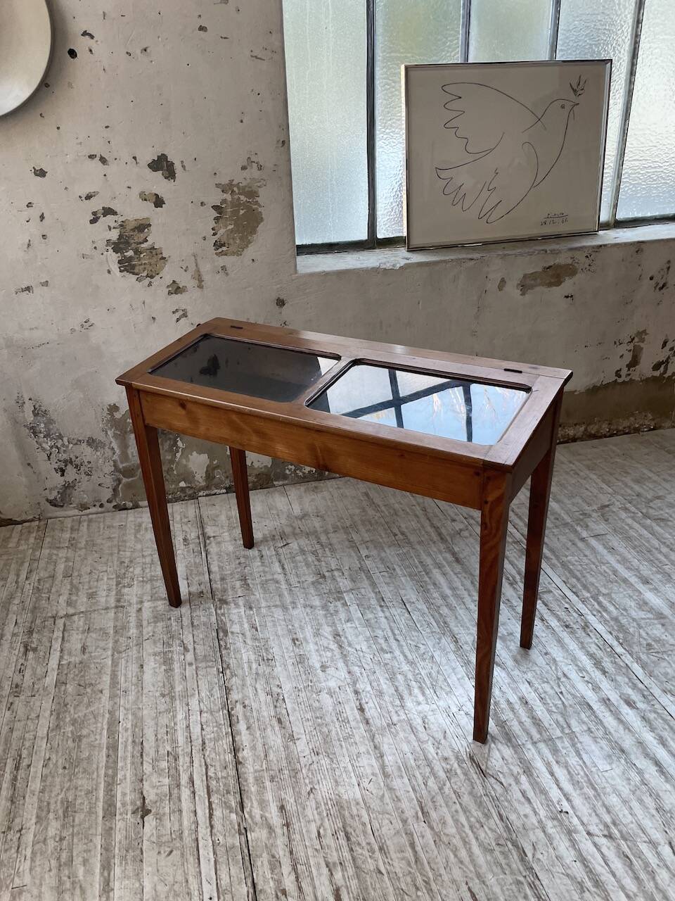 50s display cabinet side table