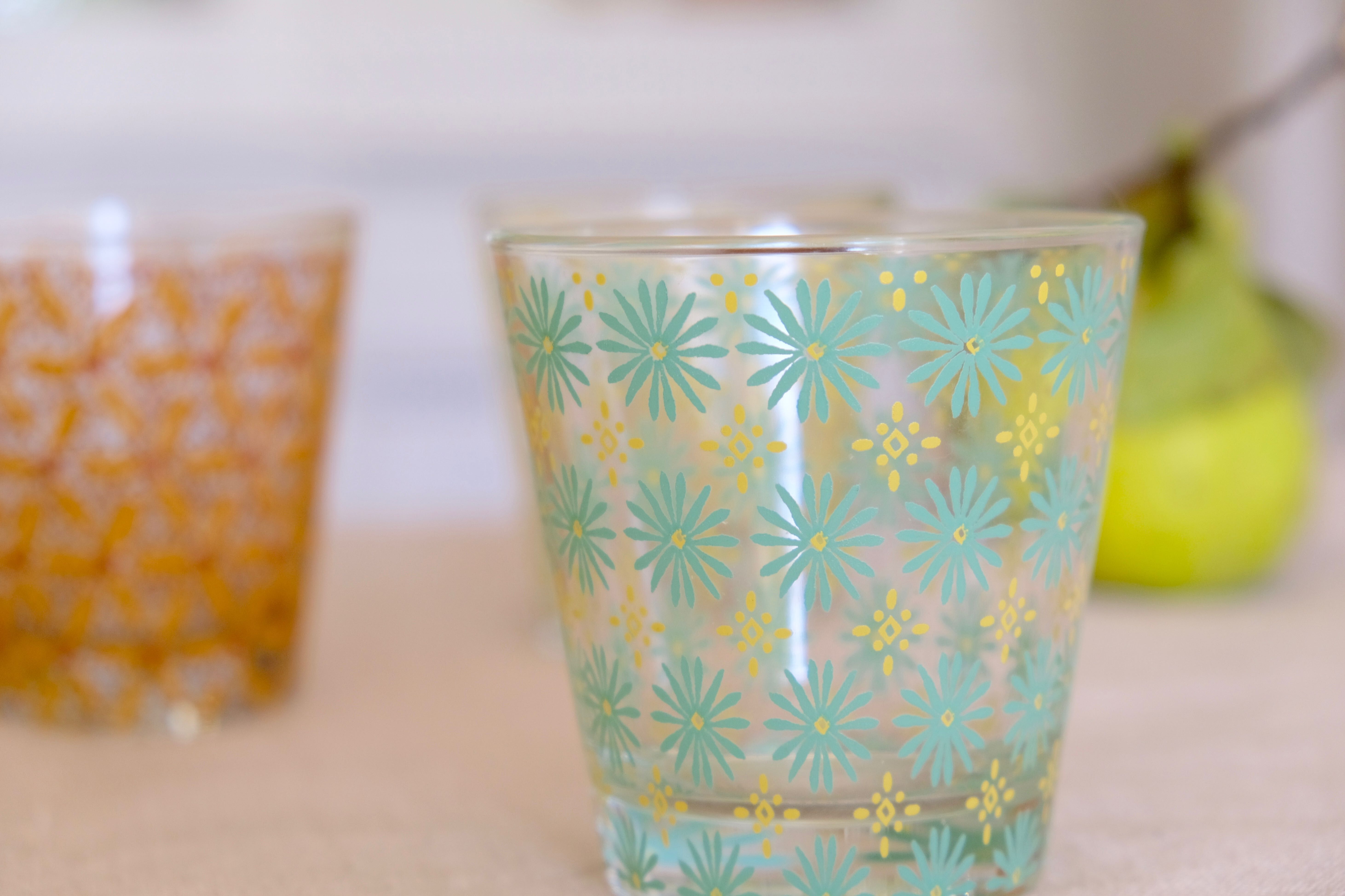 Vintage flower glasses Cerve Italy