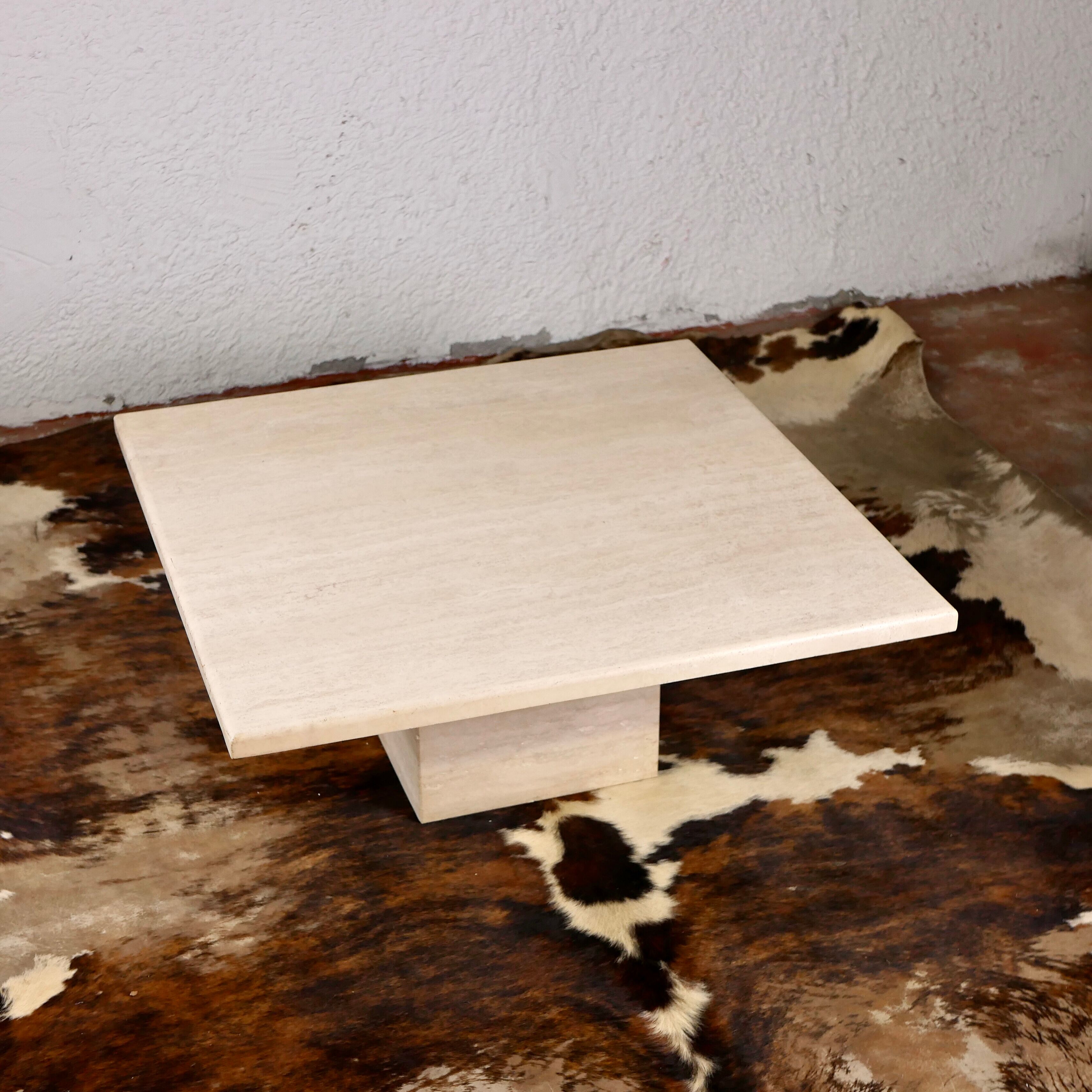 Square travertine coffee table