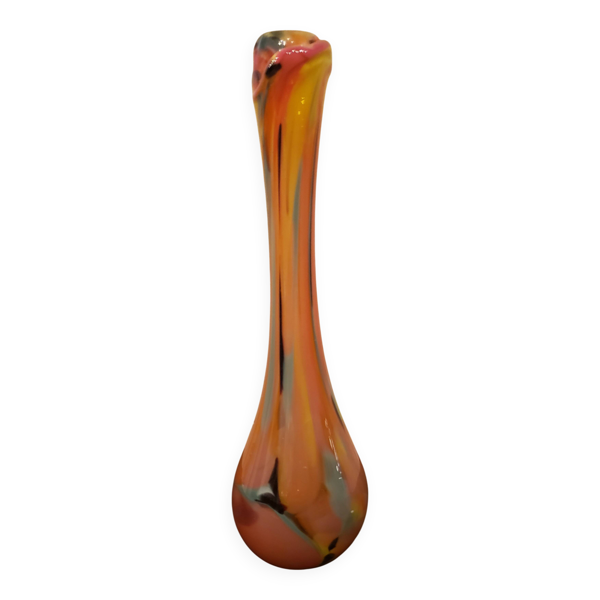 Blown glass soliflore with vibrant colors