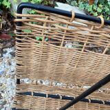 Raoul Guys vintage wicker magazine holder