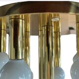 Art Deco-mid-century ceiling light in brass – 10 lights