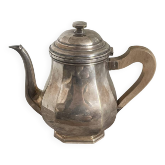 Antique Silver-Plated Metal Teapot Art Deco