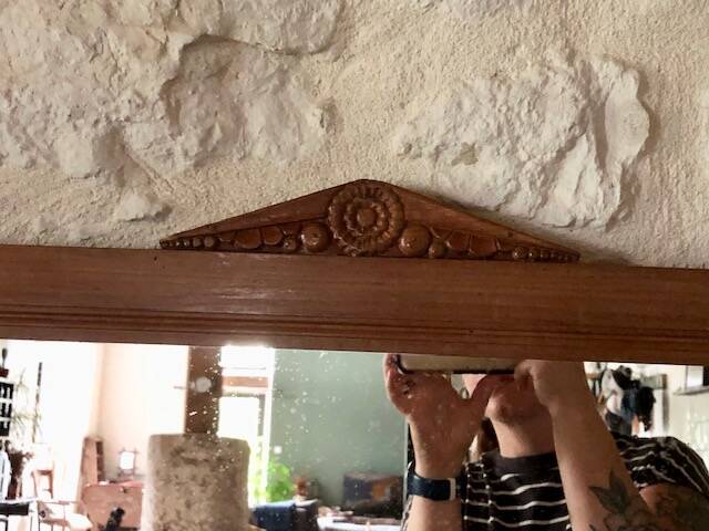 Large Art Deco wooden mirror