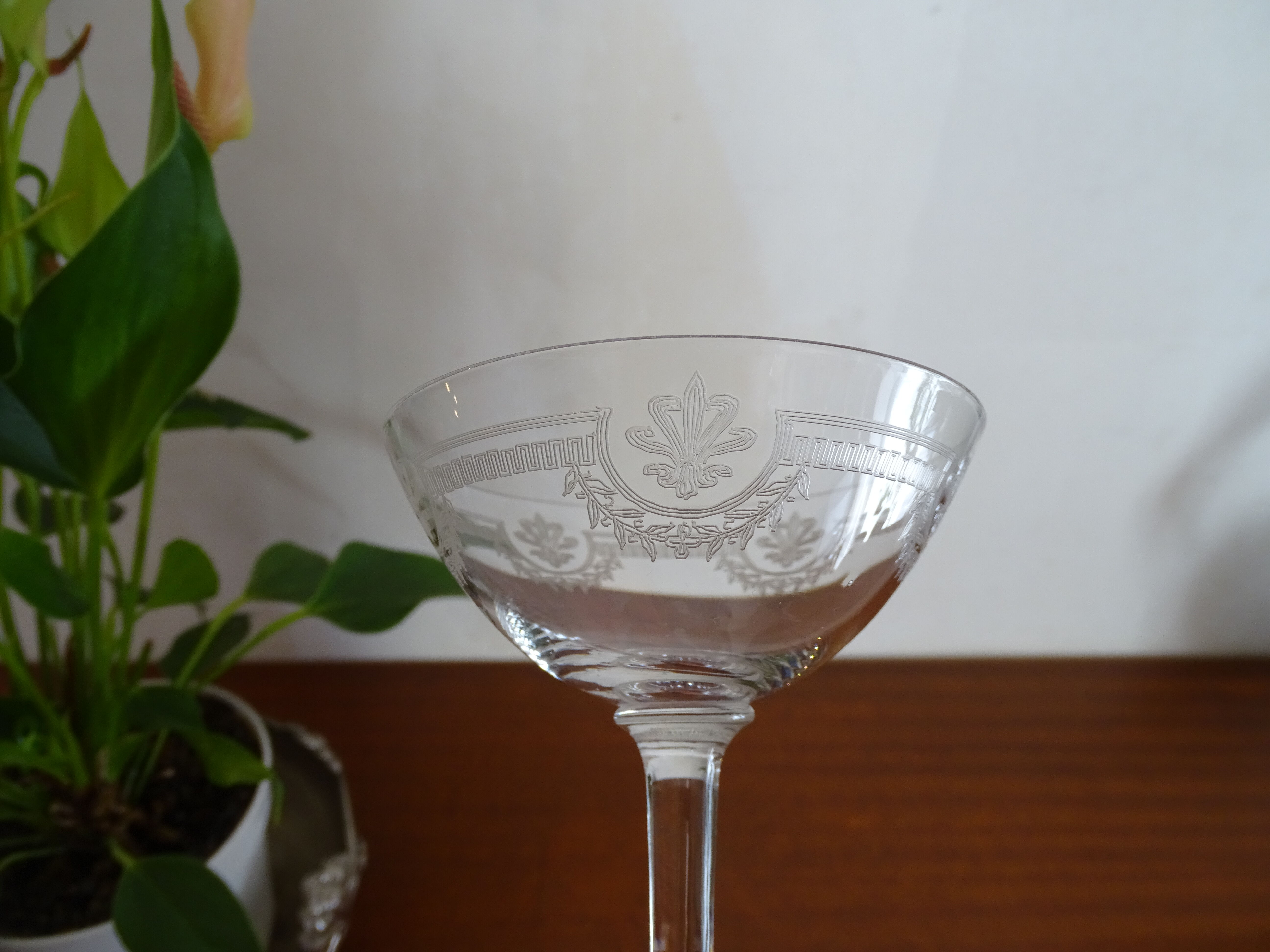 10 glasses champagne crystal Saint Louis - Model Manon- 12 cm