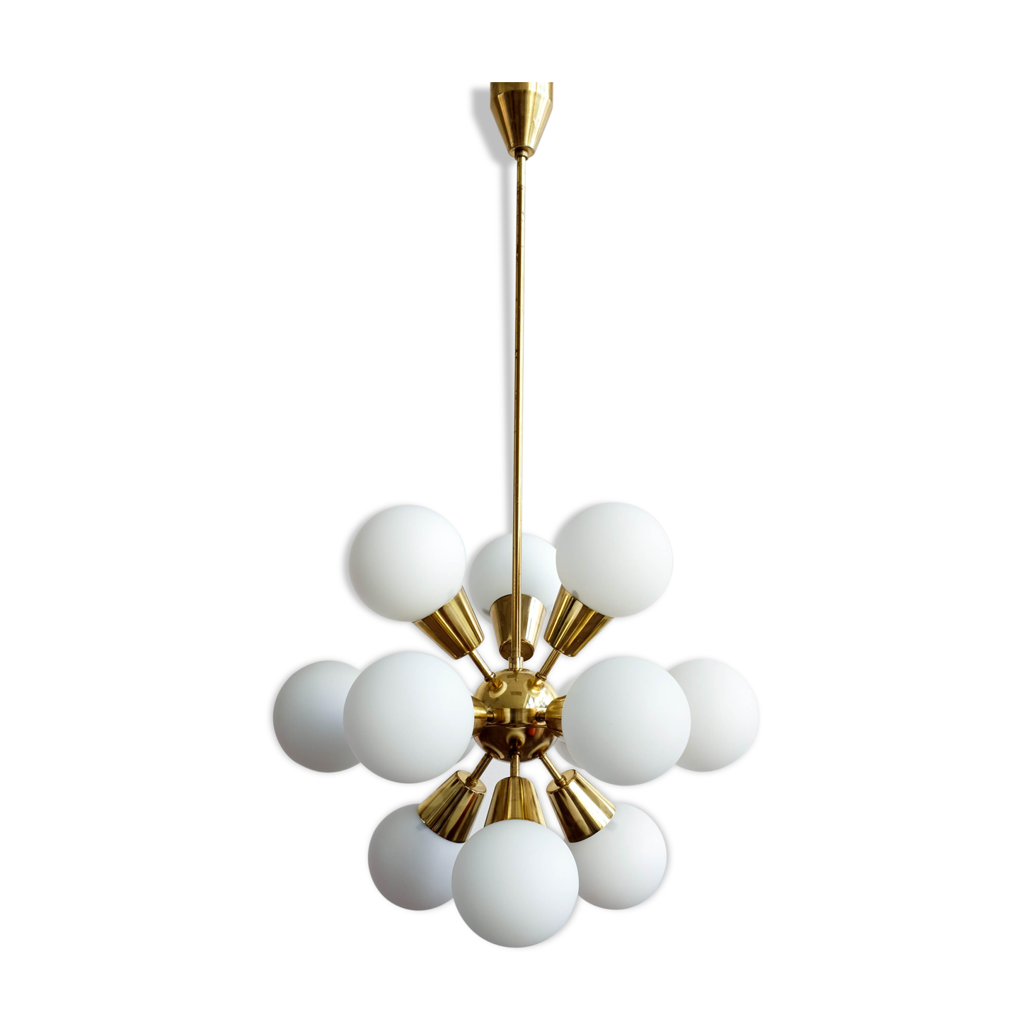 Czechoslovak sputnik chandelier by Kamenický Šenov, 1960s