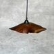 Small pendant light in corrugated teak leaf (Small D:30 H:20)