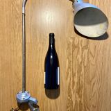 Vintage flexible metal workshop lamp with vice attachment