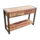 Console 2 drawers in old wood