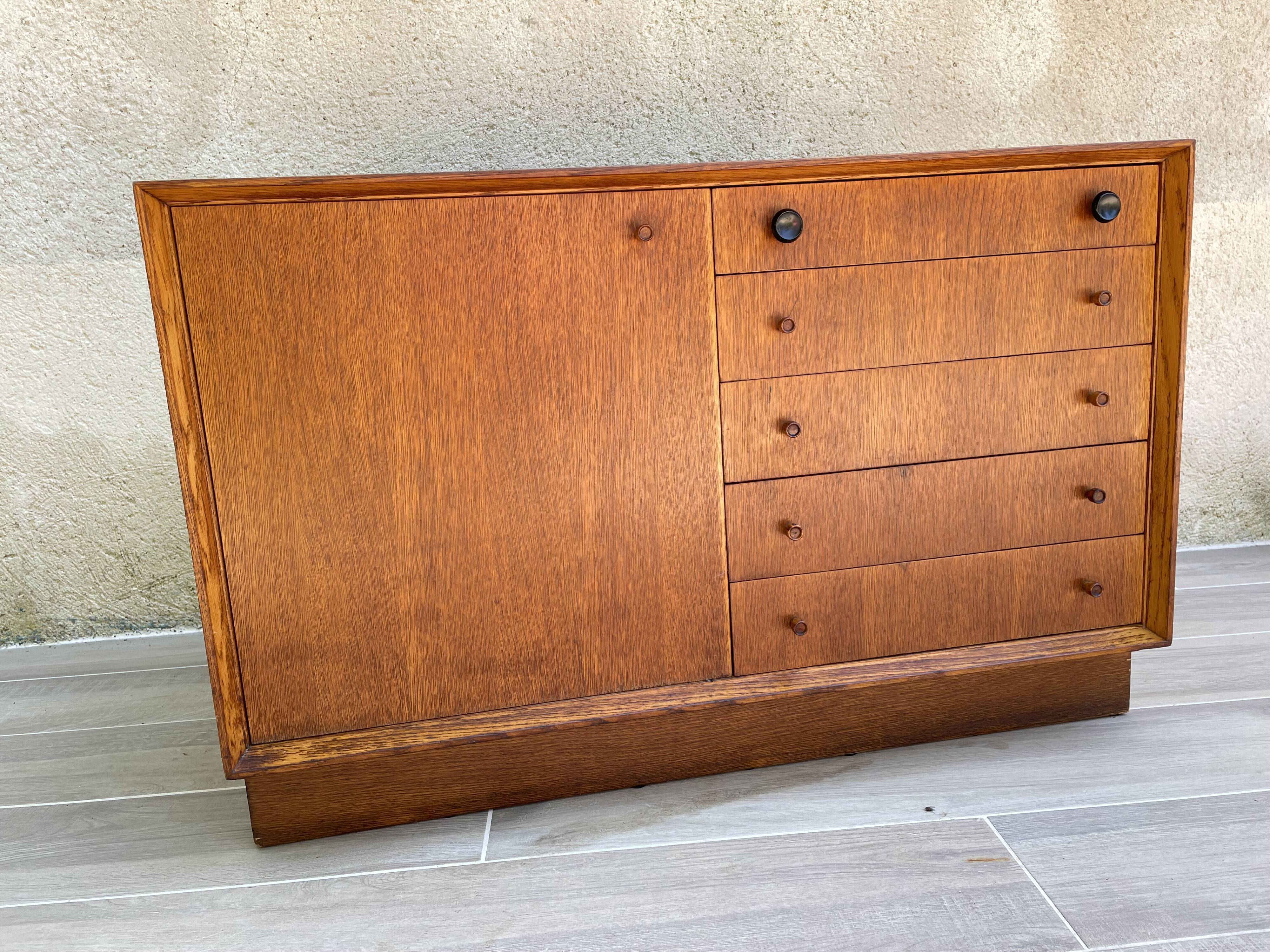 Scandinavian sideboard with 5 vintage drawers